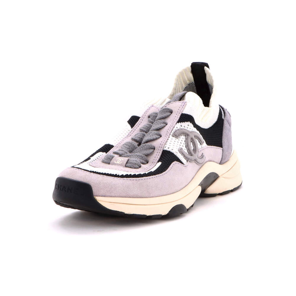 Chanel Women's CC Low-Top Sneakers Suede and Mesh